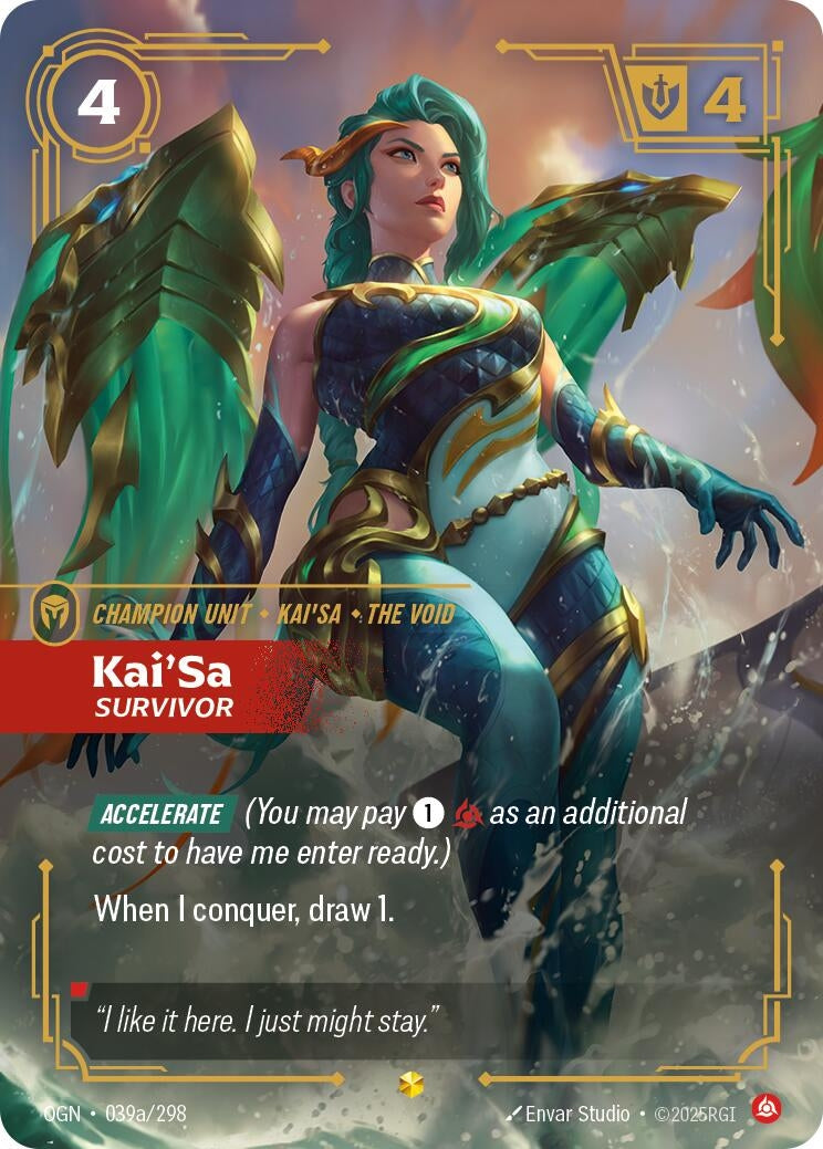 Image for Kai'Sa - Survivor (Alternate Art) (039a/298) (Origins) - Riftbound: League of Legends Trading Card Game