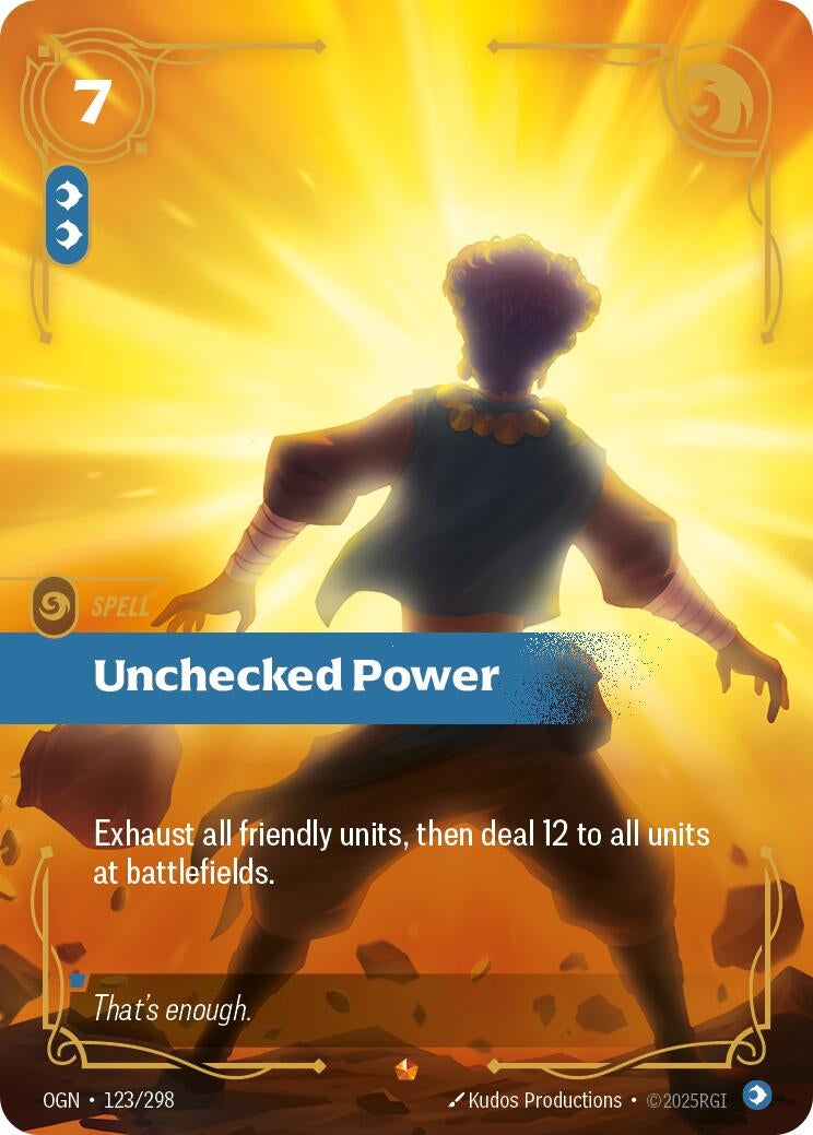 Image for Unchecked Power (123/298) (Origins) - Riftbound: League of Legends Trading Card Game