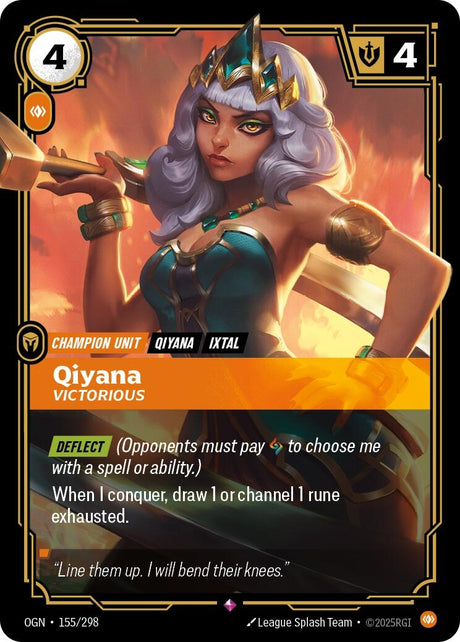 Image for Qiyana - Victorious (155/298) (Origins) - Riftbound: League of Legends Trading Card Game