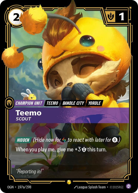 Image for Teemo - Scout (Alternate Art) (197a/298) (Origins) - Riftbound: League of Legends Trading Card Game