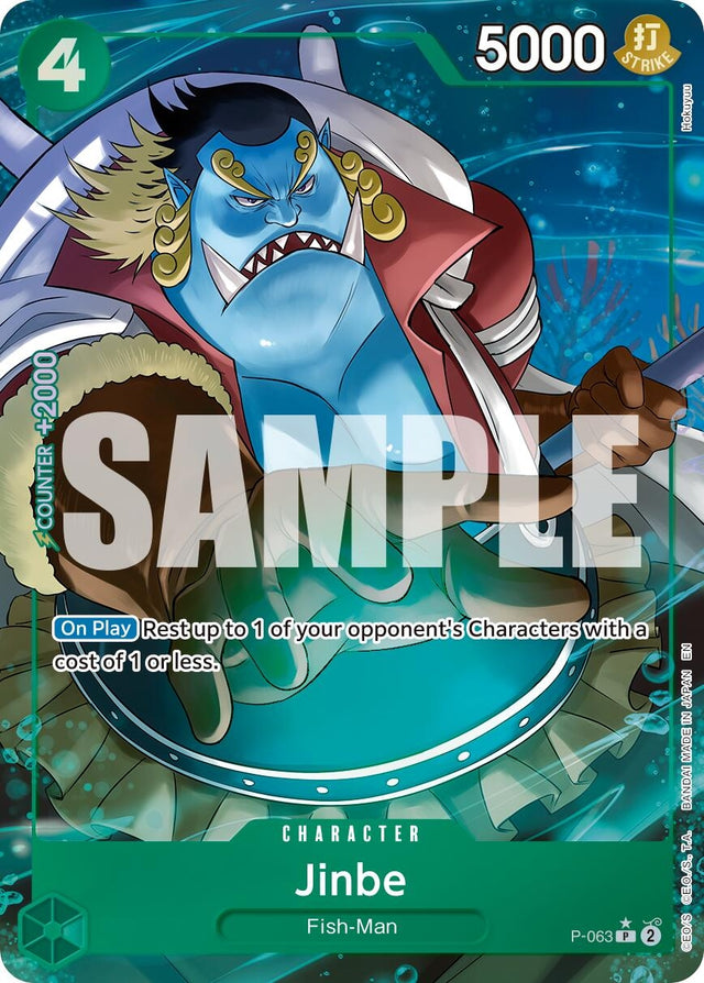 Image for Jinbe - P-063 (Alternate Art) (P-063) (Foil) (Premium Booster -The Best- Vol. 2) - One Piece Card Game