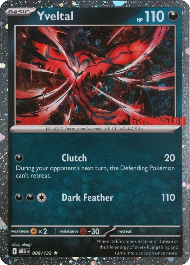 Yveltal (Game Stop) (088/132) (Miscellaneous Cards & Products)