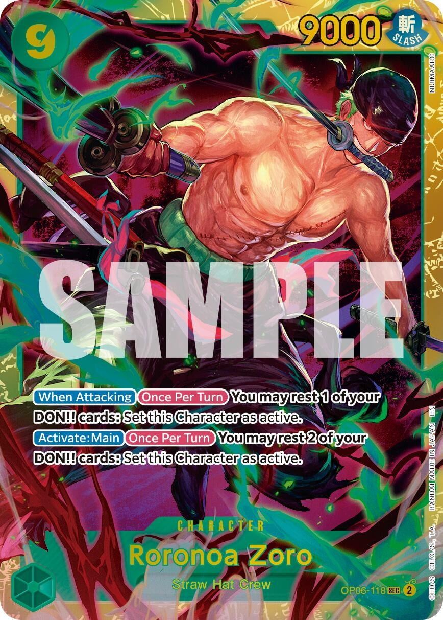 Image for Roronoa Zoro - OP06-118 (Reprint) (OP06-118) (Foil) (Premium Booster -The Best- Vol. 2) - One Piece Card Game