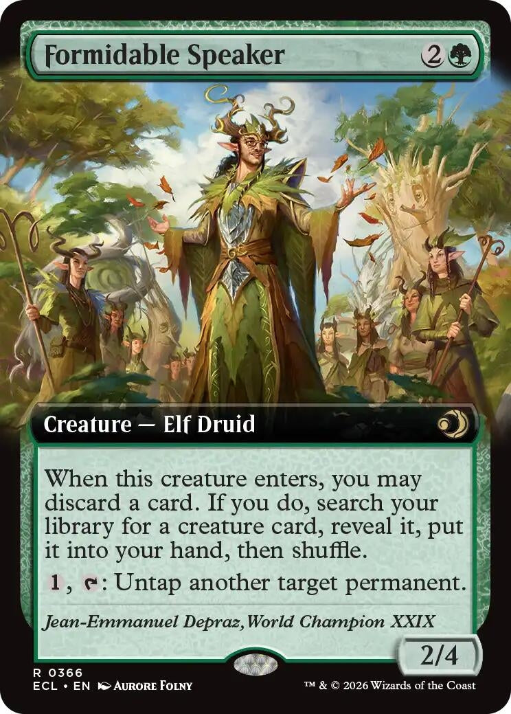 Image for Formidable Speaker (Extended Art) (366) (Foil) (Lorwyn Eclipsed) - Magic: The Gathering