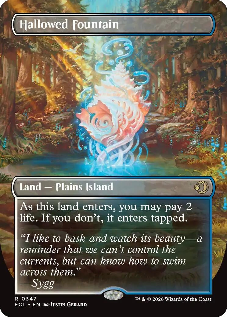 Image for Hallowed Fountain (Borderless) (347) (Foil) (Lorwyn Eclipsed) - Magic: The Gathering