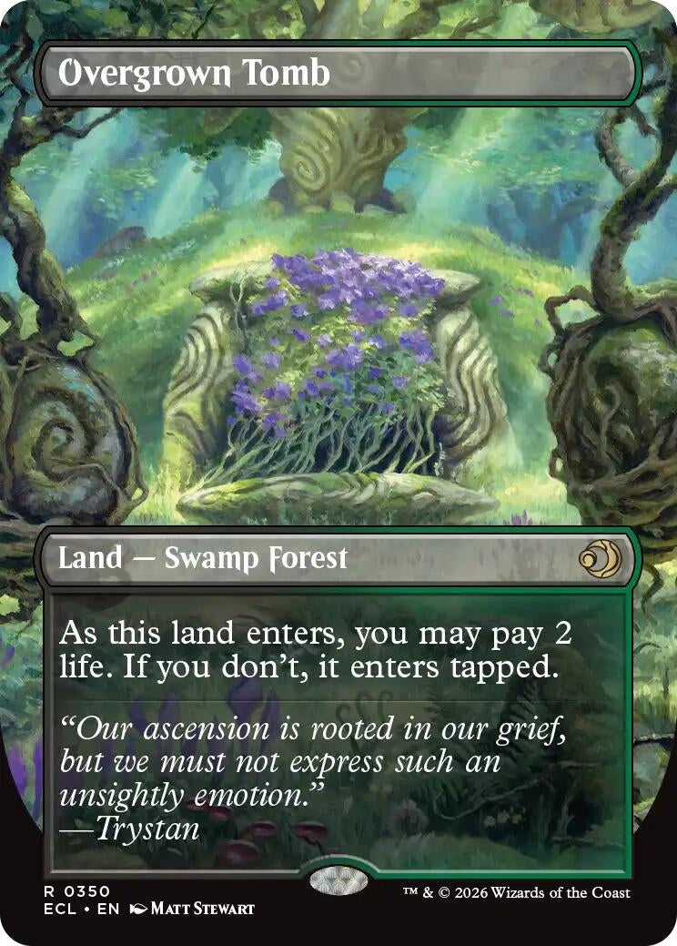 Image for Overgrown Tomb (Borderless) (350) (Foil) (Lorwyn Eclipsed) - Magic: The Gathering