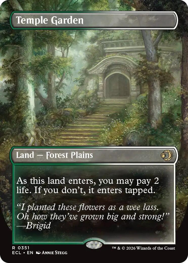 Image for Temple Garden (Borderless) (351) (Foil) (Lorwyn Eclipsed) - Magic: The Gathering