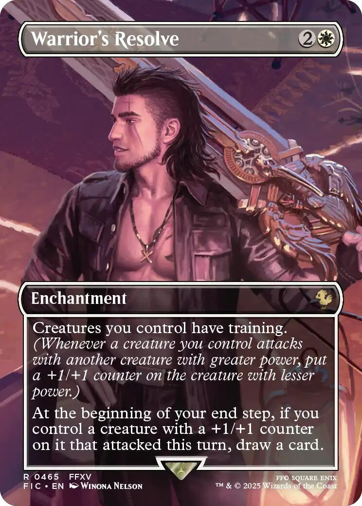 Image for Warrior's Resolve (Borderless) (465) (Foil) (FINAL FANTASY) - Magic: The Gathering