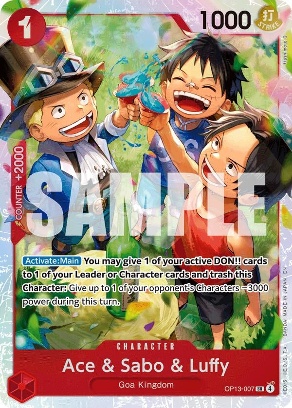 Image for Ace & Sabo & Luffy (OP13-007) (Foil) (Carrying On His Will) - One Piece Card Game