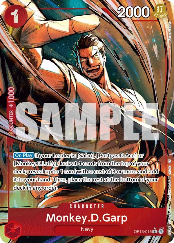 Image for Monkey.D.Garp (Alternate Art) (OP13-016) (Foil) (Carrying On His Will) - One Piece Card Game