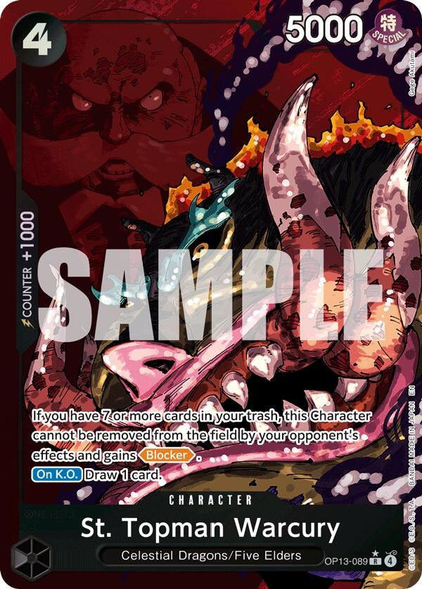 Image for St. Topman Warcury (Alternate Art) (OP13-089) (Foil) (Carrying On His Will) - One Piece Card Game
