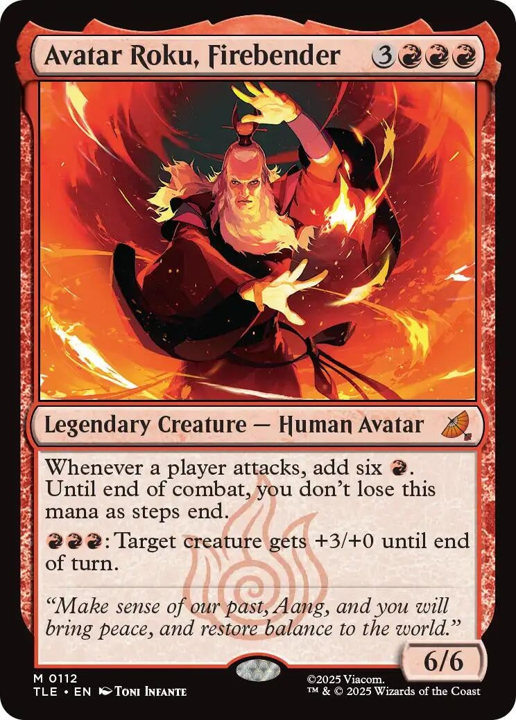 Image for Avatar Roku, Firebender (112) (Foil) (Avatar: The Last Airbender: Eternal-Legal) - Magic: The Gathering