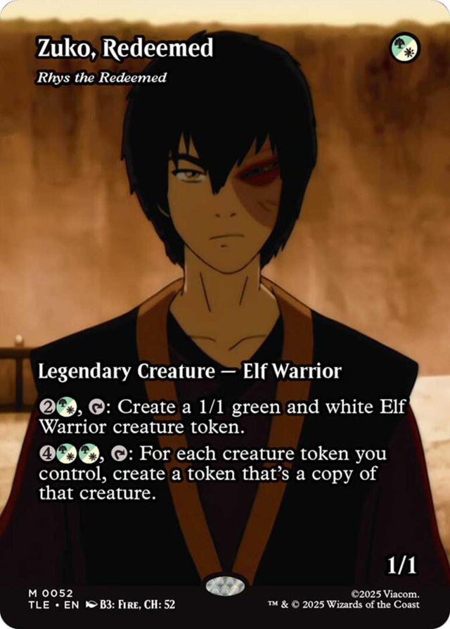 Image for Zuko, Redeemed - Rhys the Redeemed (Borderless) (52) (Foil) (Avatar: The Last Airbender: Eternal-Legal) - Magic: The Gathering