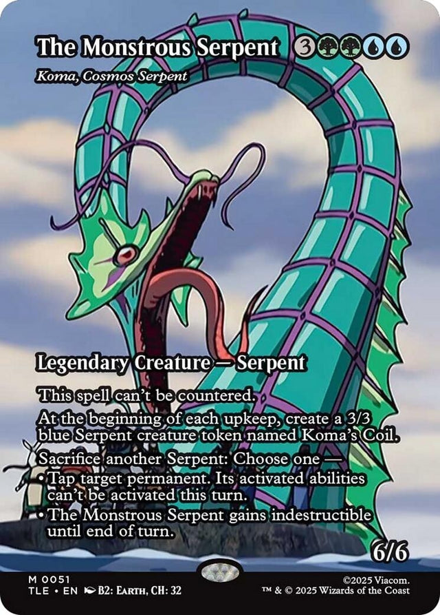 Image for The Monstrous Serpent - Koma, Cosmos Serpent (Borderless) (51) (Foil) (Avatar: The Last Airbender: Eternal-Legal) - Magic: The Gathering