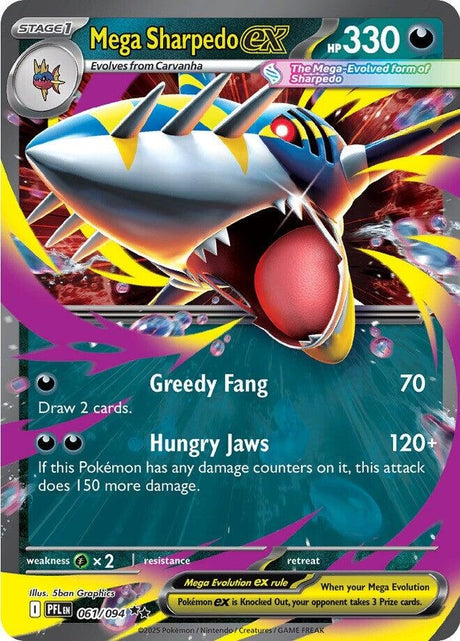Image for Mega Sharpedo ex (061/094) (ME02: Phantasmal Flames) - Pokemon