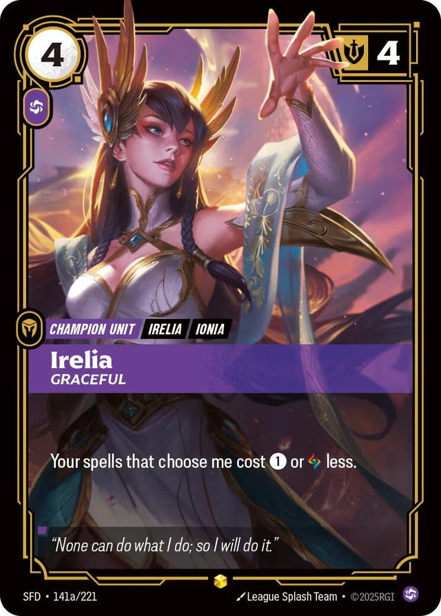 Image for Irelia - Graceful (Alternate Art) (141a/221) (Foil) (Spiritforged) - Riftbound: League of Legends Trading Card Game