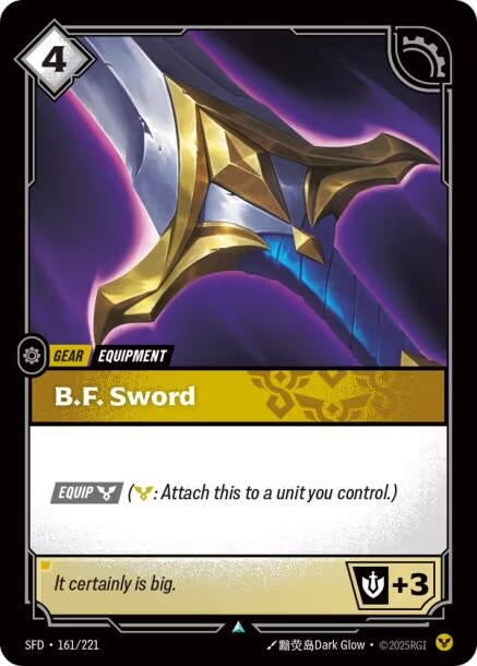 Image for B.F. Sword (161/221) (Foil) (Spiritforged) - Riftbound: League of Legends Trading Card Game