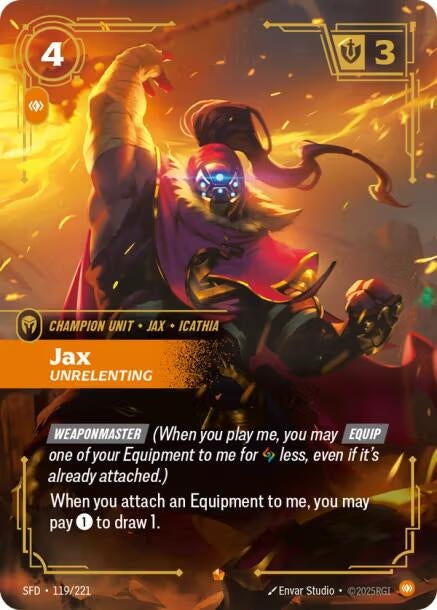 Image for Jax - Unrelenting (119/221) (Foil) (Spiritforged) - Riftbound: League of Legends Trading Card Game