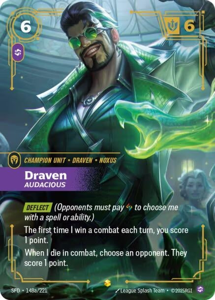 Image for Draven - Audacious (Alternate Art) (148a/221) (Foil) (Spiritforged) - Riftbound: League of Legends Trading Card Game