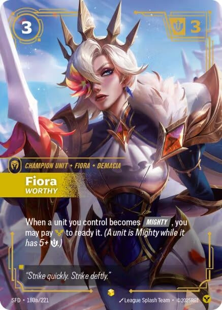 Image for Fiora - Worthy (Alternate Art) (180a/221) (Foil) (Spiritforged) - Riftbound: League of Legends Trading Card Game
