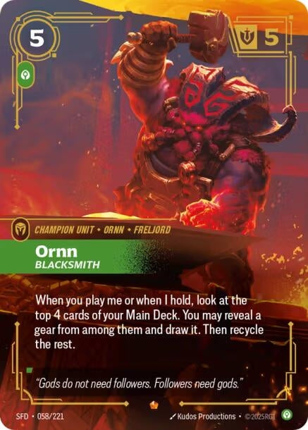 Image for Ornn - Blacksmith (058/221) (Foil) (Spiritforged) - Riftbound: League of Legends Trading Card Game