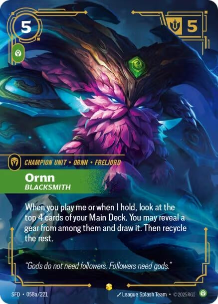 Image for Ornn - Blacksmith (Alternate Art) (058a/221) (Foil) (Spiritforged) - Riftbound: League of Legends Trading Card Game