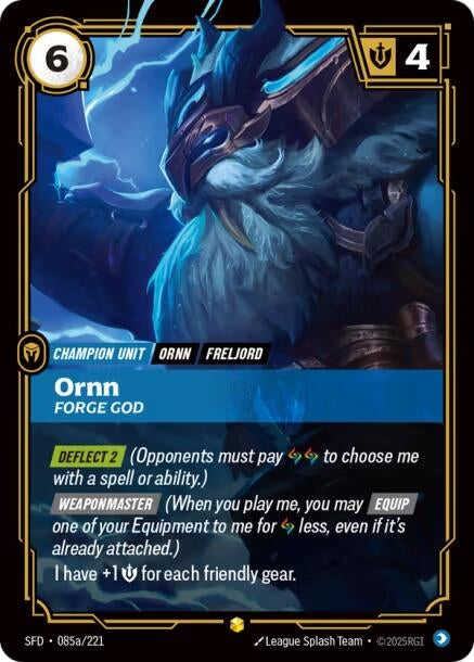 Image for Ornn - Forge God (Alternate Art) (085a/221) (Foil) (Spiritforged) - Riftbound: League of Legends Trading Card Game