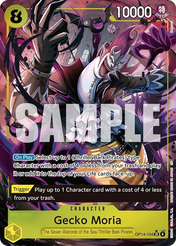 Image for Gecko Moria - OP14-104 (Alternate Art) (OP14-104) (Foil) (The Azure Sea's Seven) - One Piece Card Game