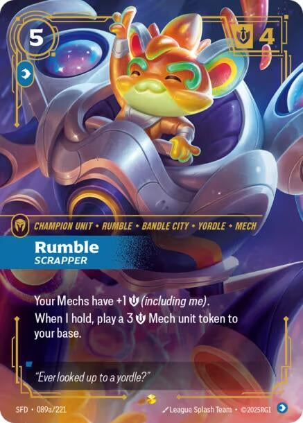 Image for Rumble - Scrapper (Alternate Art) (089a/221) (Foil) (Spiritforged) - Riftbound: League of Legends Trading Card Game