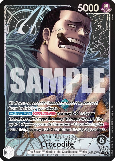 Image for Crocodile - OP14-079 (Alternate Art) (OP14-079) (Foil) (The Azure Sea's Seven) - One Piece Card Game
