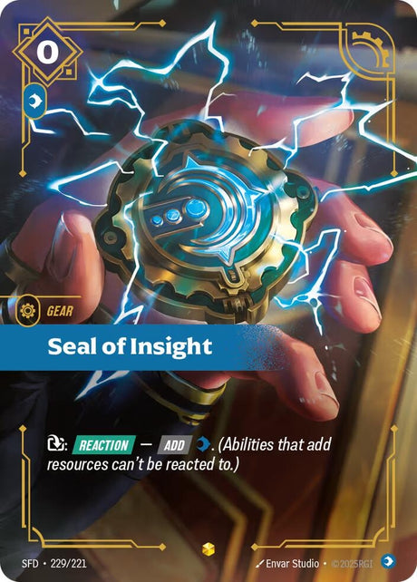Image for Seal of Insight (Overnumbered) (229/221) (Foil) (Spiritforged) - Riftbound: League of Legends Trading Card Game