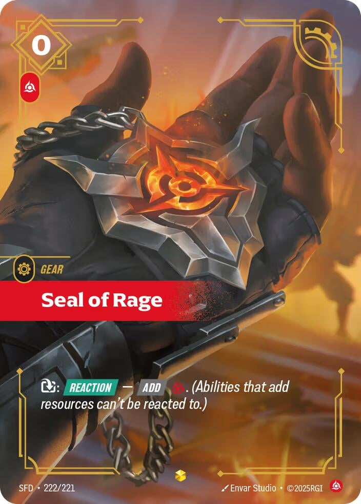 Image for Seal of Rage (Overnumbered) (222/221) (Foil) (Spiritforged) - Riftbound: League of Legends Trading Card Game