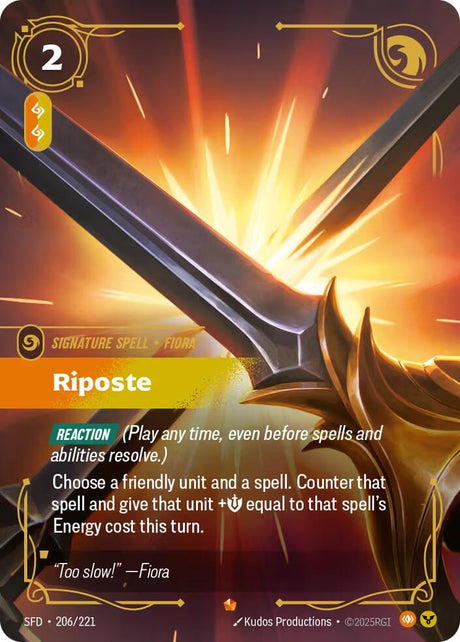 Image for Riposte (206/221) (Foil) (Spiritforged) - Riftbound: League of Legends Trading Card Game