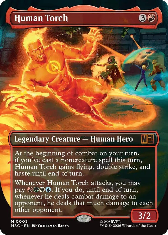 Image for Human Torch (Borderless) (3) (Foil) (Commander: Marvel Super Heroes) - Magic: The Gathering
