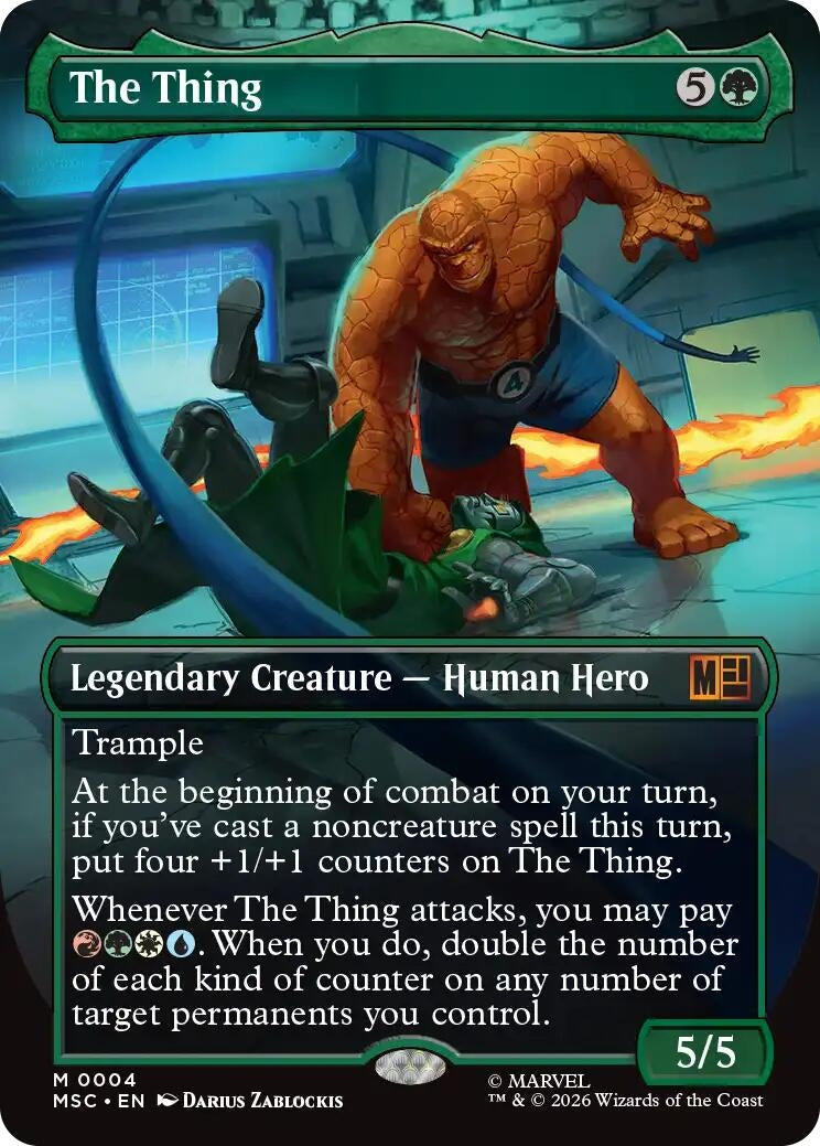 Image for The Thing (Borderless) (4) (Foil) (Commander: Marvel Super Heroes) - Magic: The Gathering