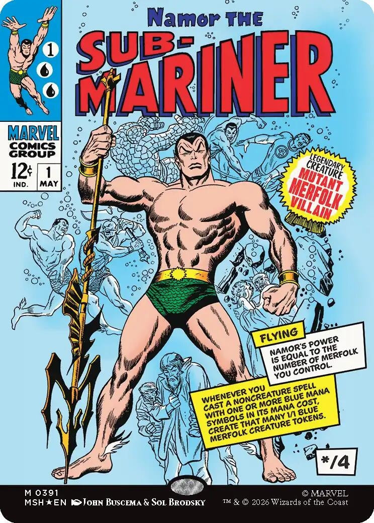 Image for Namor The Sub-Mariner (Borderless) (391) (Foil) (Marvel Super Heroes) - Magic: The Gathering