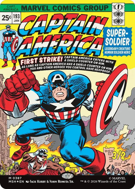 Image for Captain America, Super-Soldier (Borderless) (387) (Foil) (Marvel Super Heroes) - Magic: The Gathering