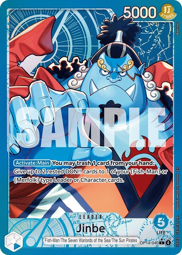 Image for Jinbe - OP14-040 (Alternate Art) (OP14-040) (Foil) (The Azure Sea's Seven) - One Piece Card Game