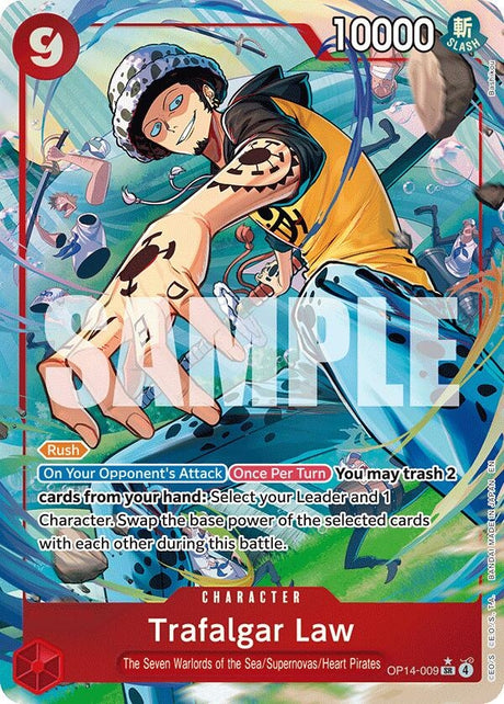 Image for Trafalgar Law - OP14-009 (Alternate Art) (OP14-009) (Foil) (The Azure Sea's Seven) - One Piece Card Game