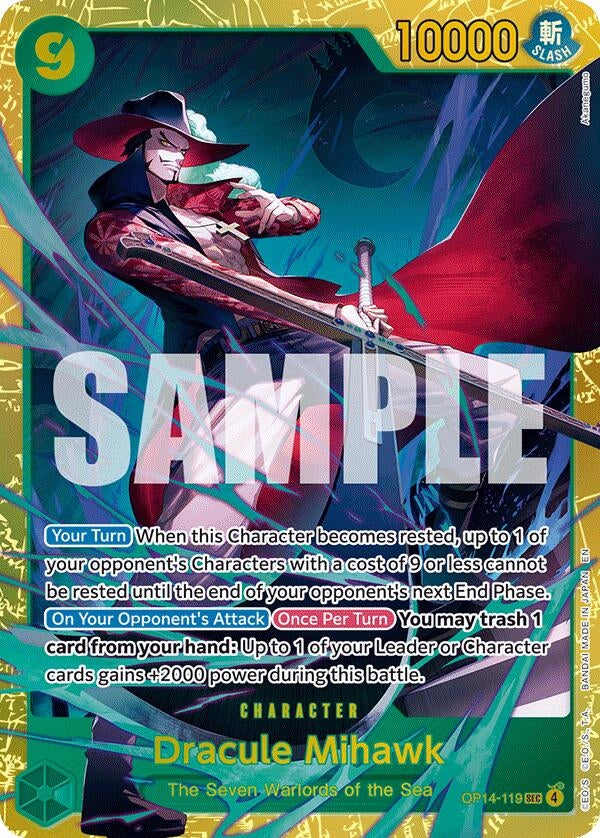 Image for Dracule Mihawk - OP14-119 (OP14-119) (Foil) (The Azure Sea's Seven) - One Piece Card Game