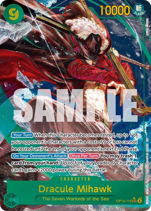 Image for Dracule Mihawk - OP14-119 (Alternate Art) (OP14-119) (Foil) (The Azure Sea's Seven) - One Piece Card Game