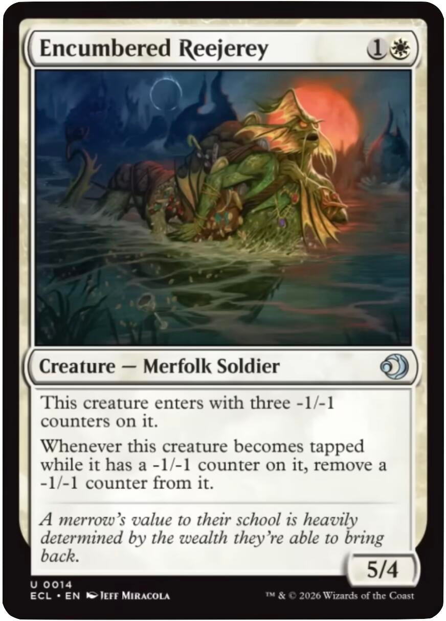 Image for Encumbered Reejerey (14) (Foil) (Lorwyn Eclipsed) - Magic: The Gathering
