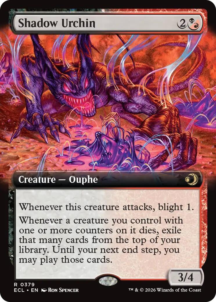Image for Shadow Urchin (Extended Art) (379) (Foil) (Lorwyn Eclipsed) - Magic: The Gathering