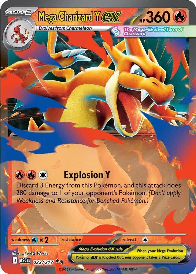 Mega Charizard Y ex (022/217) (Holofoil) (ME: Ascended Heroes)