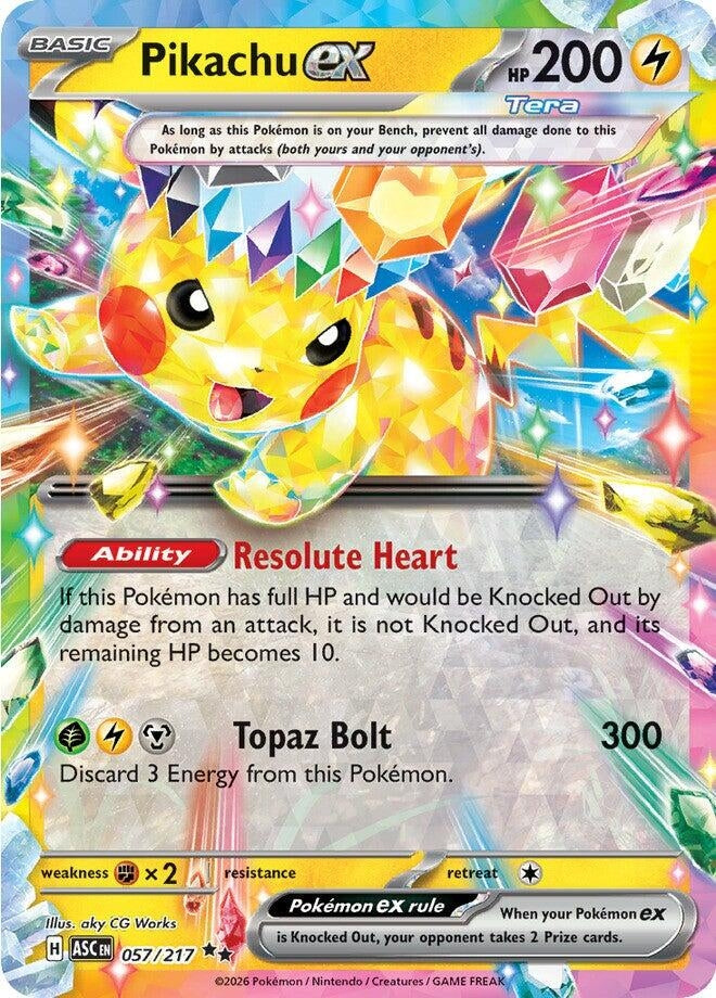 Image for Pikachu ex (057/217) (Holofoil) (ME: Ascended Heroes) - Pokemon