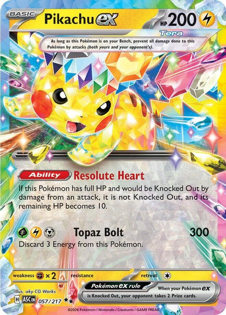 Image for Pikachu ex (057/217) (Holofoil) (ME: Ascended Heroes) - Pokemon