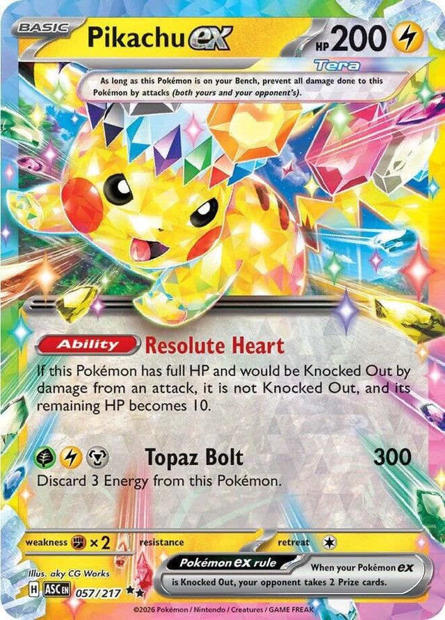 Image for Pikachu ex (057/217) (Holofoil) (ME: Ascended Heroes) - Pokemon