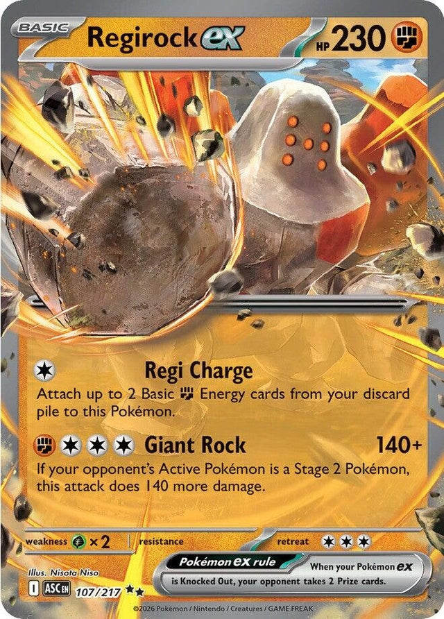 Image for Regirock ex (107/217) (Holofoil) (ME: Ascended Heroes) - Pokemon