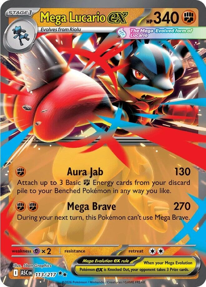 Image for Mega Lucario ex (113/217) (Holofoil) (ME: Ascended Heroes) - Pokemon