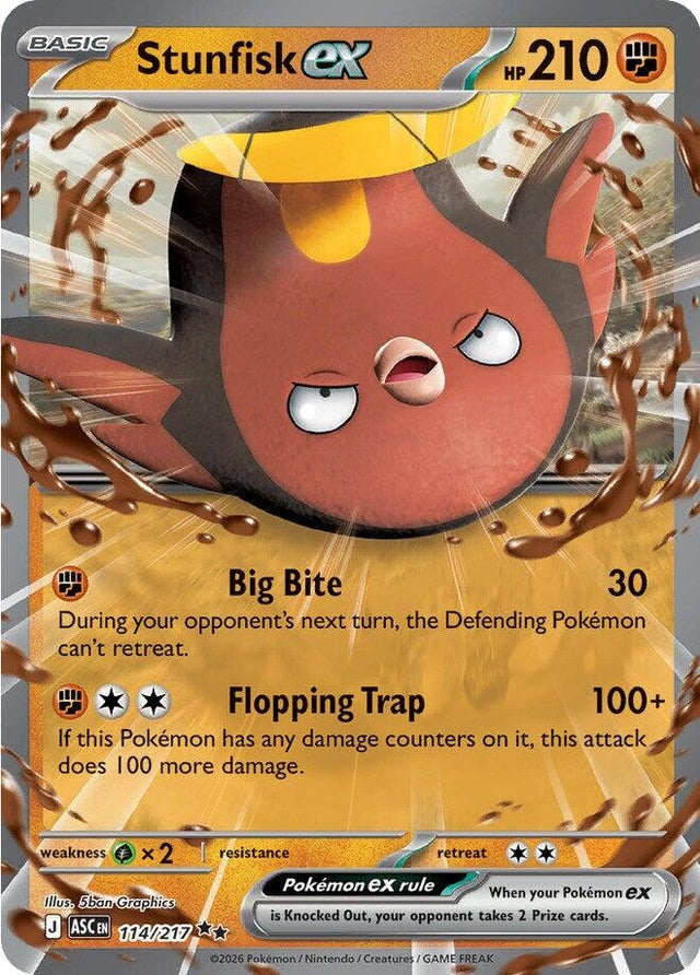 Image for Stunfisk ex (114/217) (Holofoil) (ME: Ascended Heroes) - Pokemon